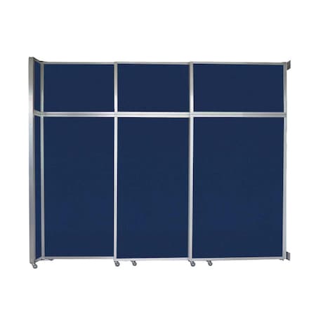 Versare Operable Wall Sliding Room Divider 9'9" x 8'5-1/4" Navy Blue Fabric 1072303